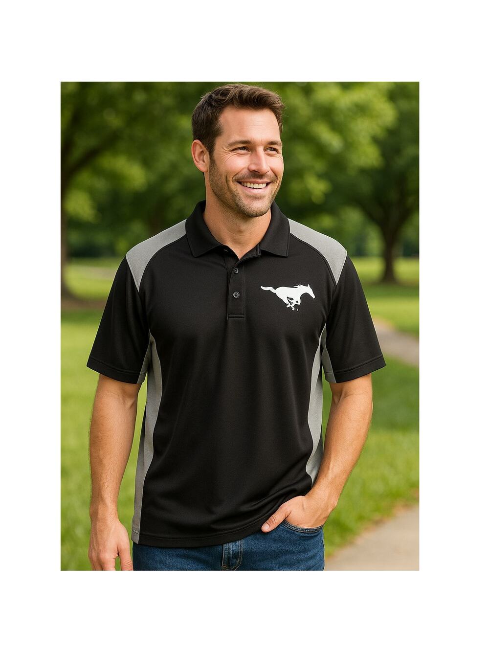 New Era Calgary Stampeders Official CFL Sideline Polo Shirt L